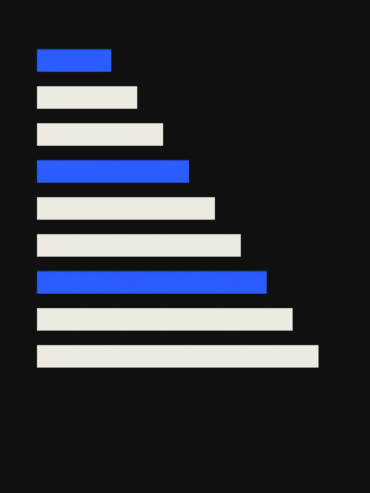 Blue and white horizontal bars on black