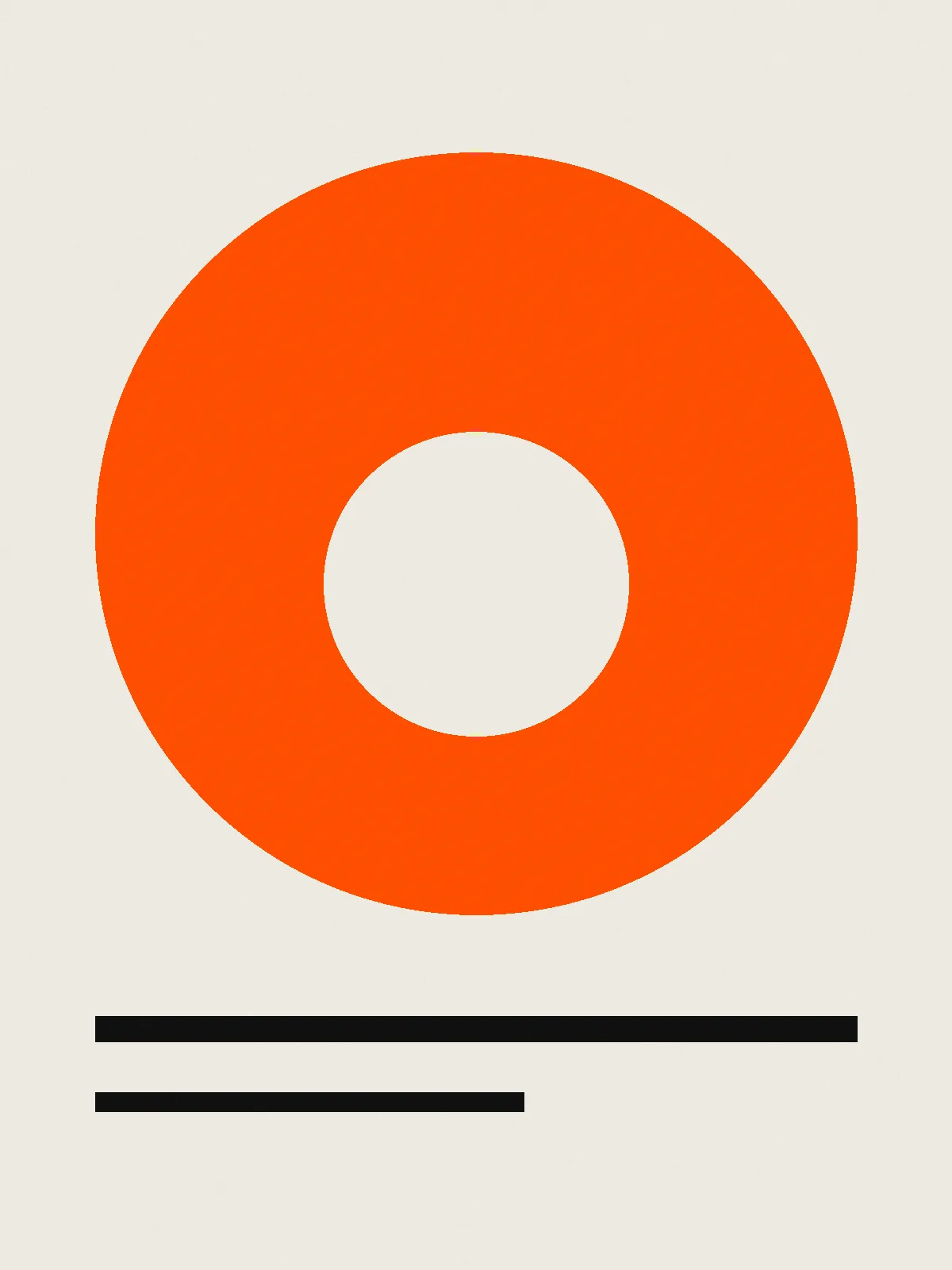 Orange ring poster on off-white